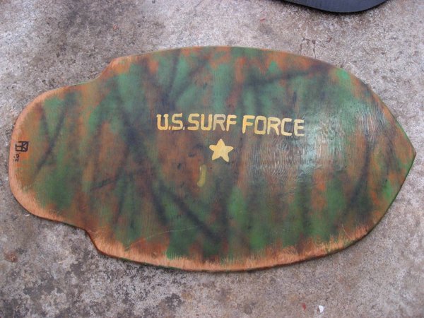 My school woodshop skim-paipo from the early 80's. Still rideable!